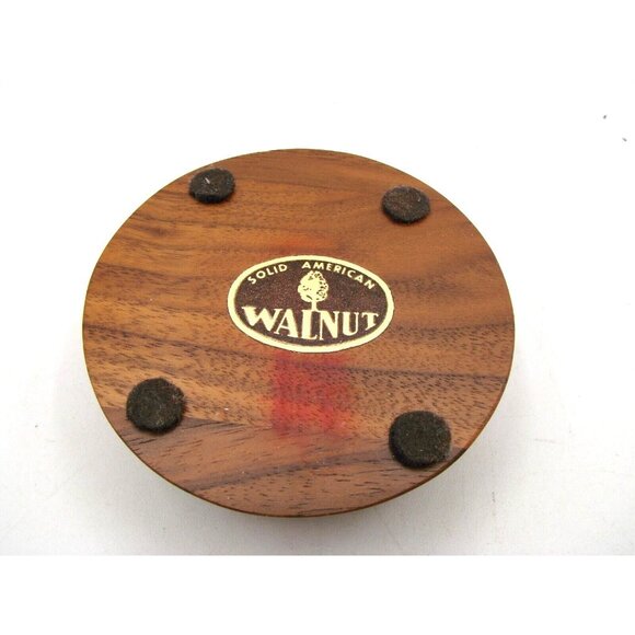 Solid American Walnut Candle Holder Round Wood Centerpiece Replacement ~3" Craft - Picture 3 of 10